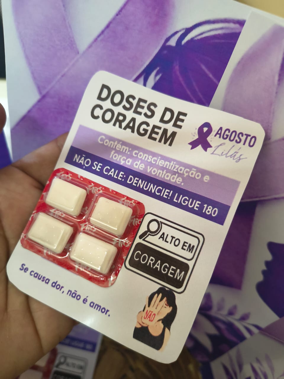 Material Doses de Coragem da campanha Agosto Lilás